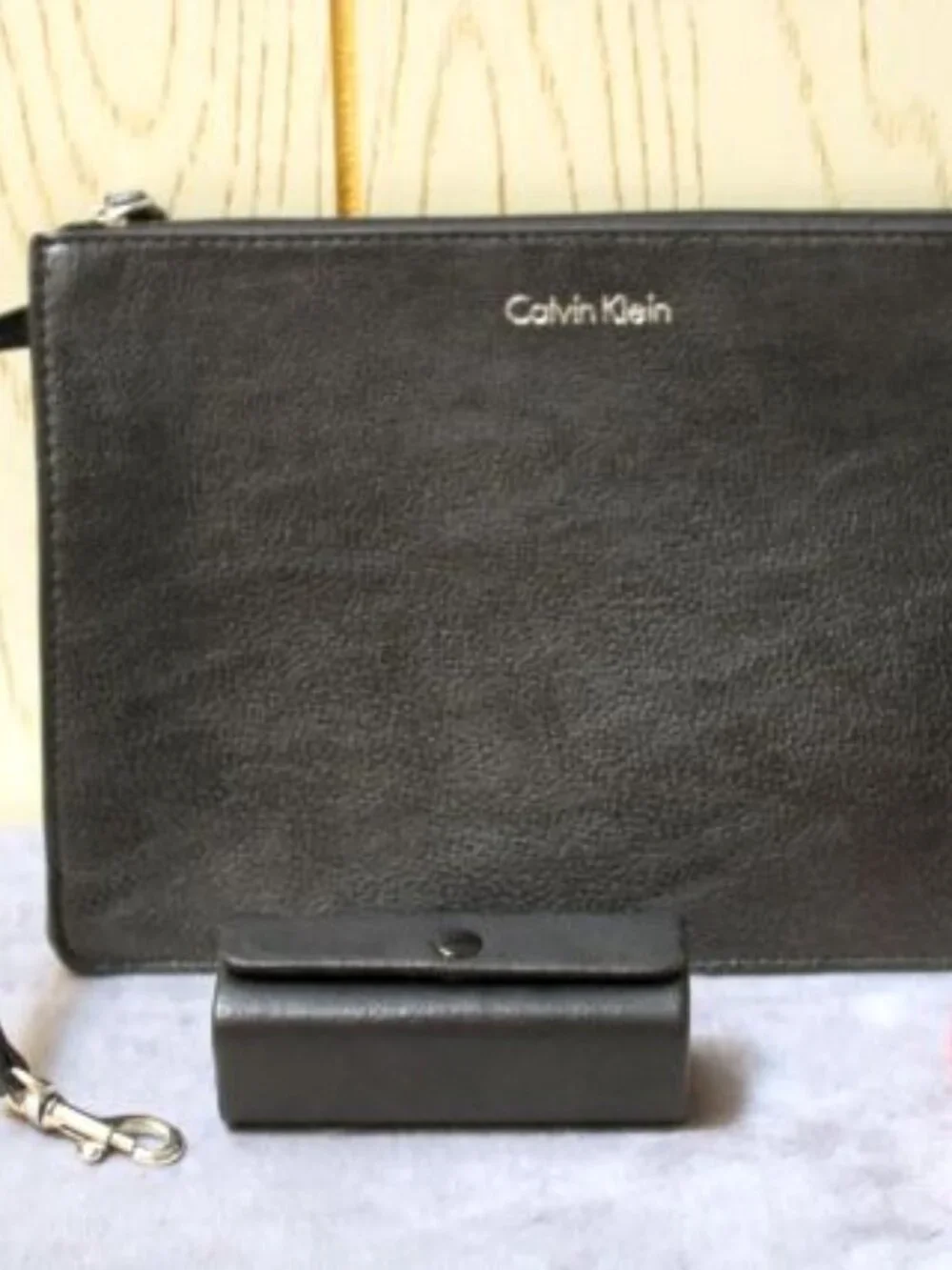 Calvin Klein Cosmetic Bag with Strap - Lipstick Holder - Mascara Set
